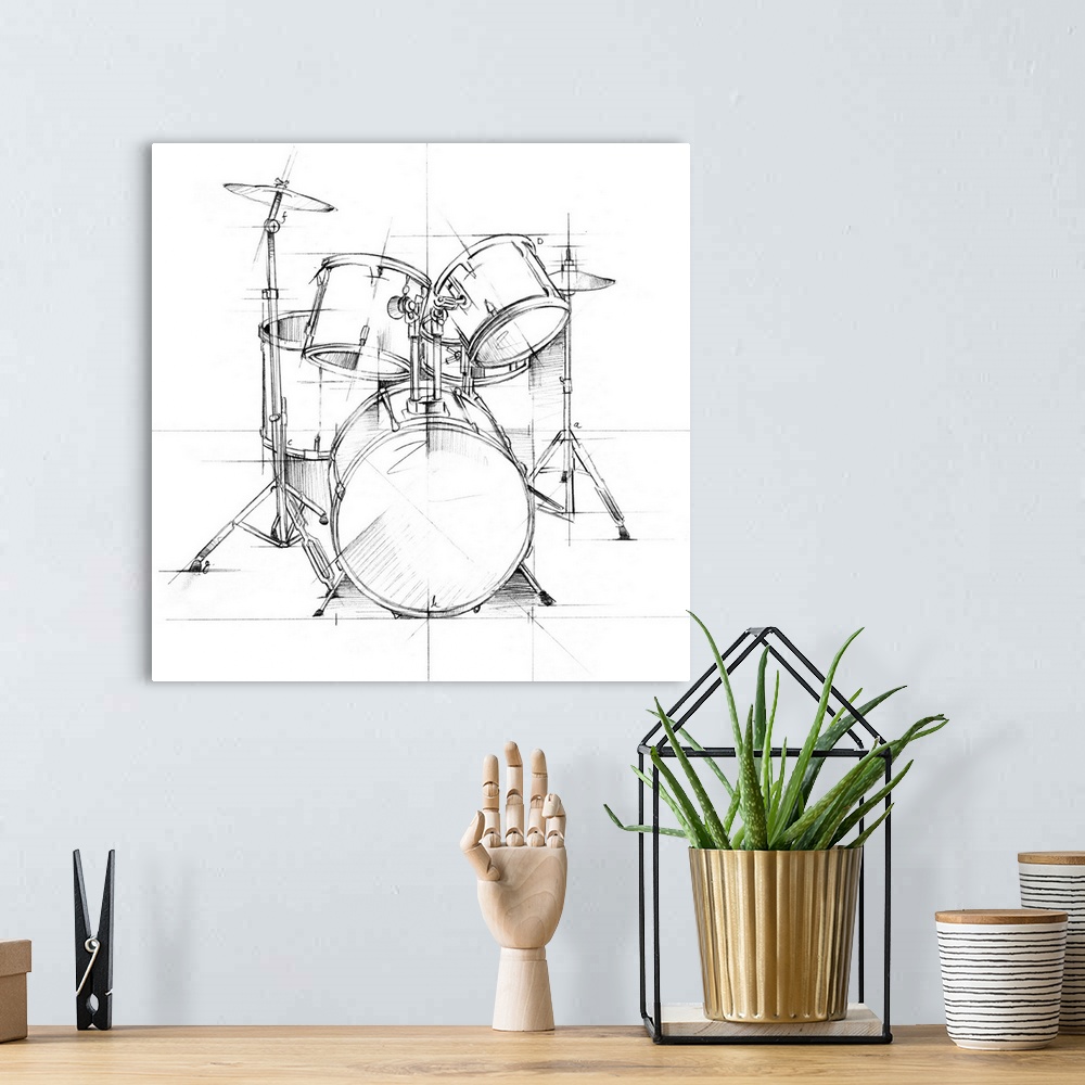 A bohemian room featuring Drum Sketch