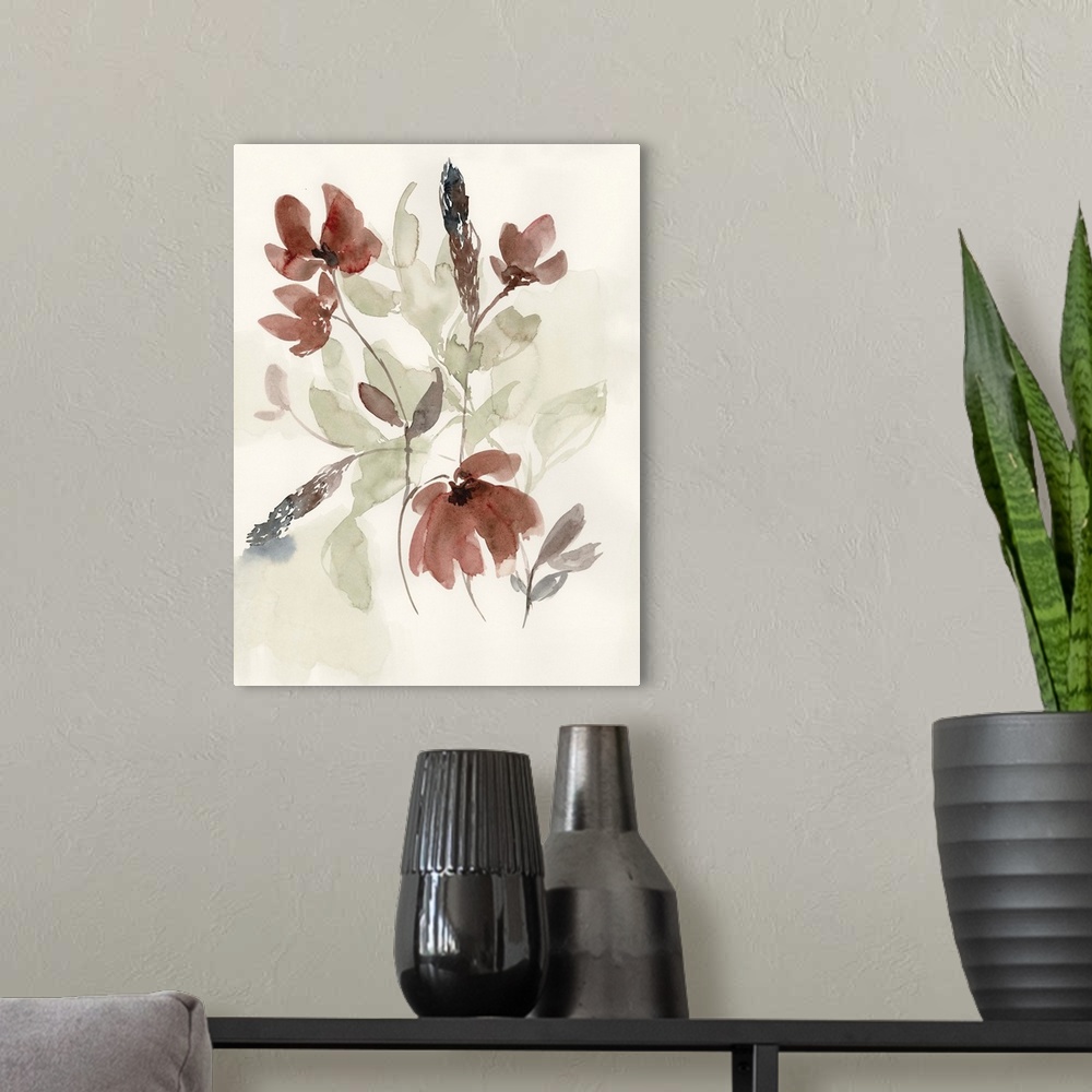 A modern room featuring Dusty Flower Composition I