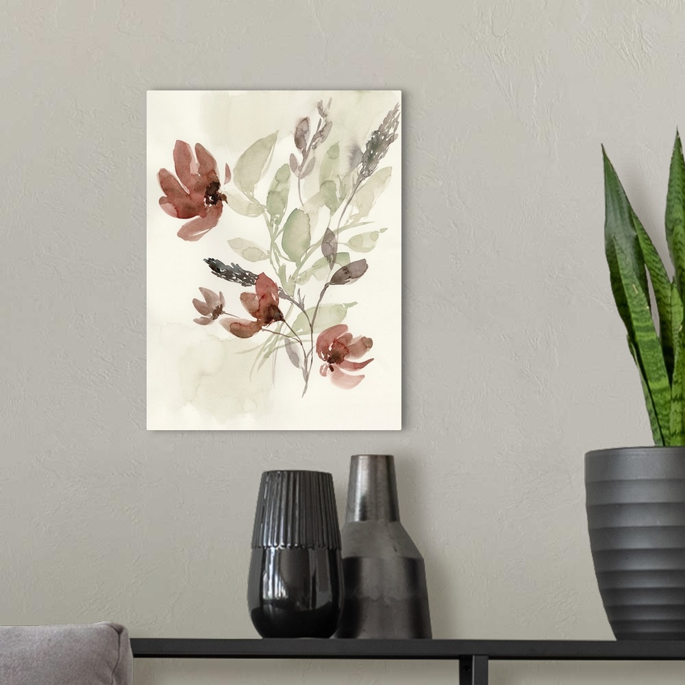 A modern room featuring Dusty Flower Composition II