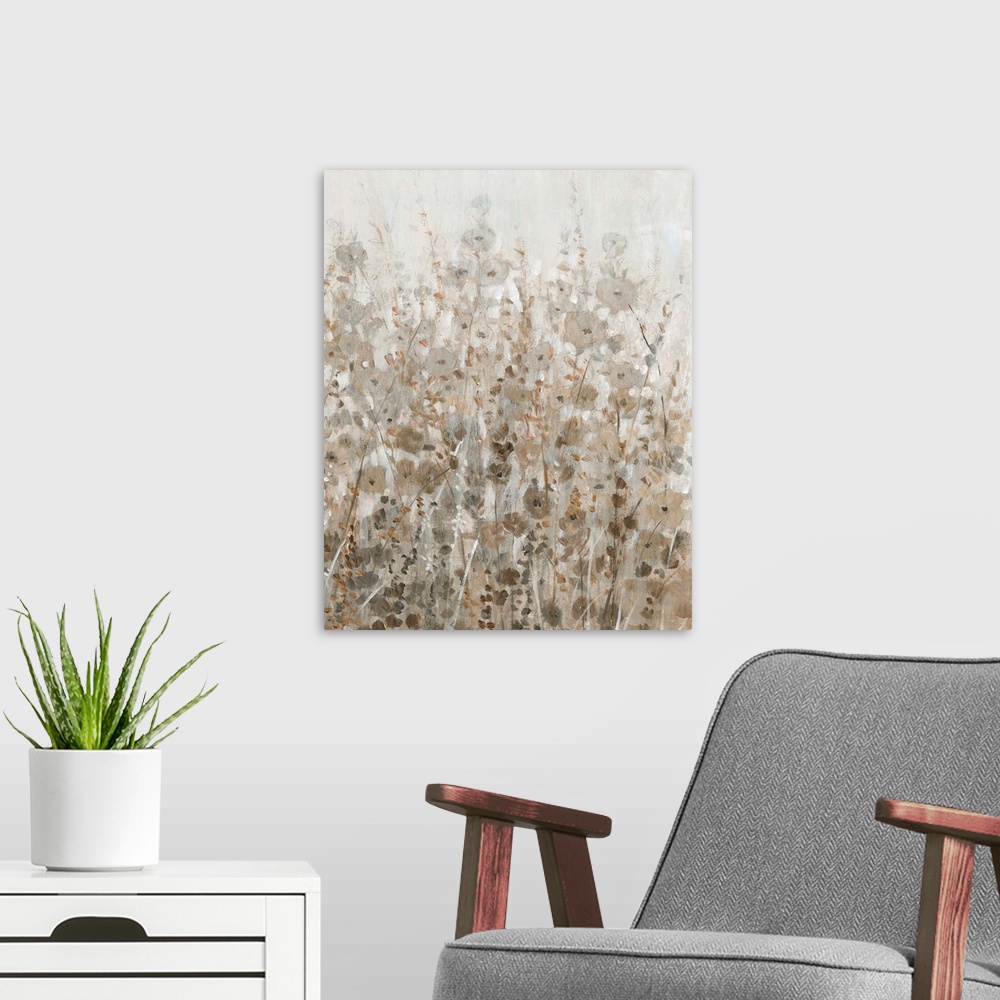 A modern room featuring Early Fall Flowers II