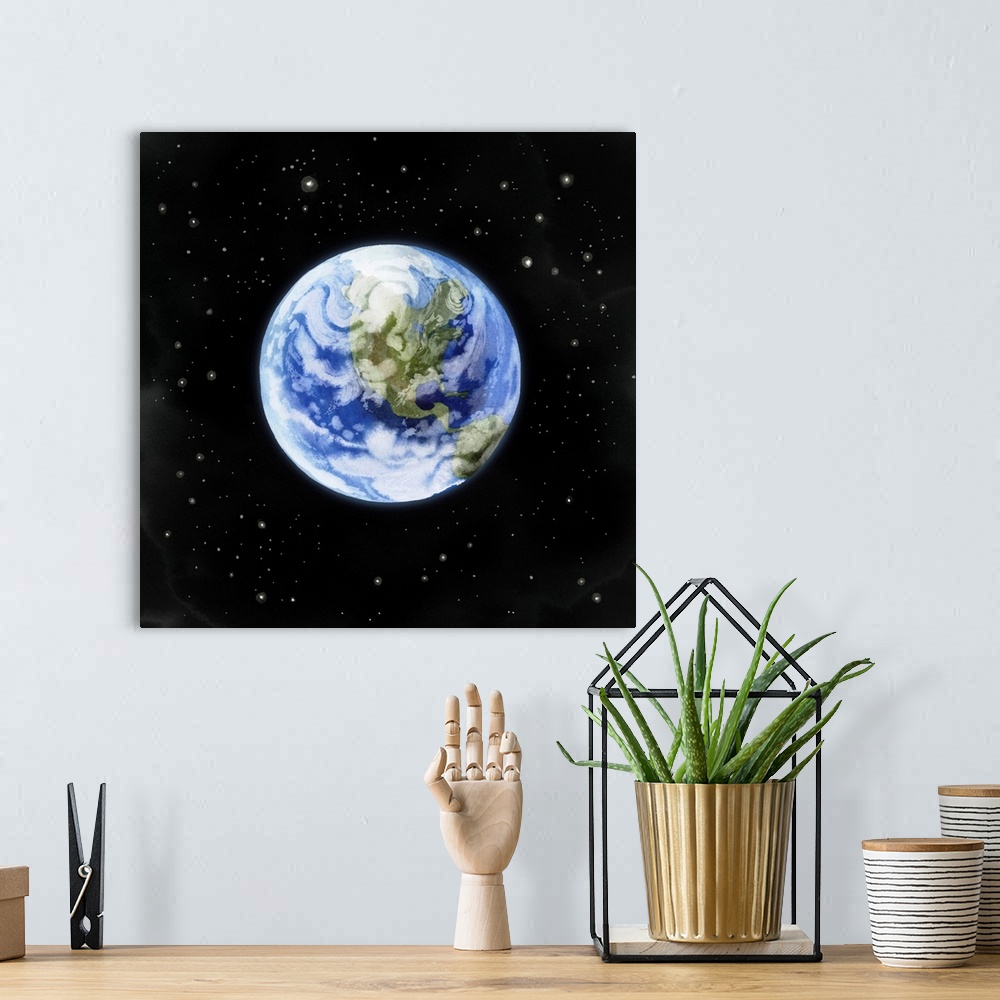 A bohemian room featuring Earth From Afar I