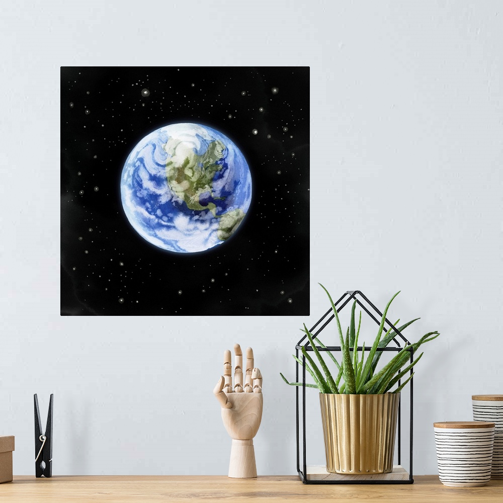 A bohemian room featuring Earth From Afar I