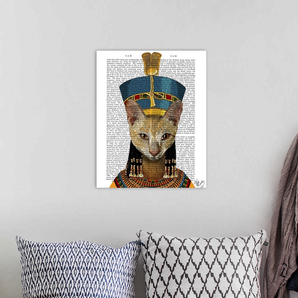 A bohemian room featuring Egyptian Queen Cat