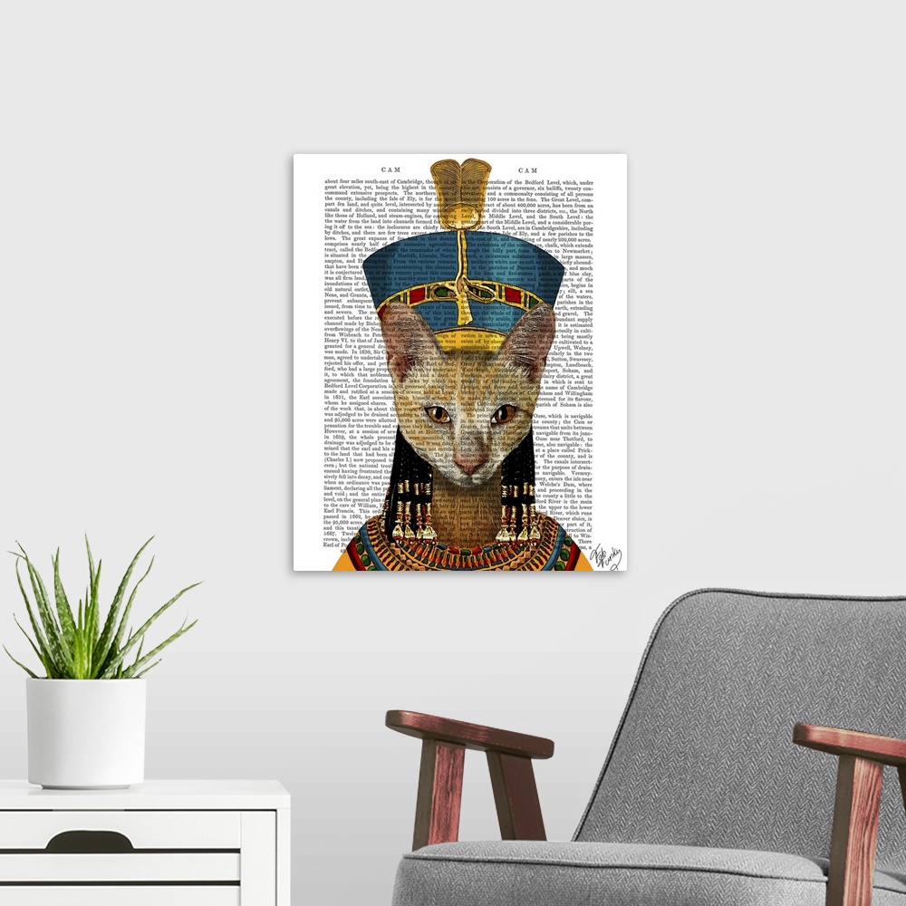 A modern room featuring Egyptian Queen Cat