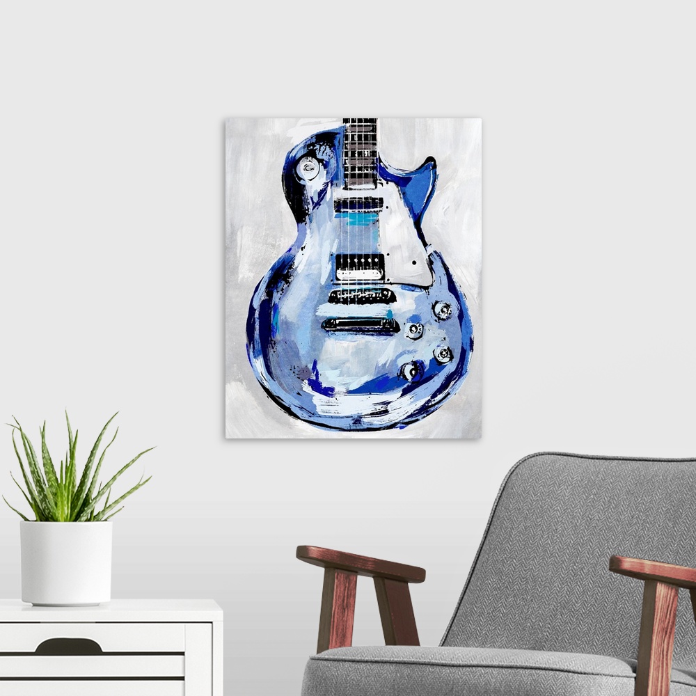 A modern room featuring Electric Blues III
