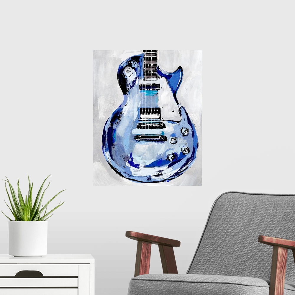 A modern room featuring Electric Blues III
