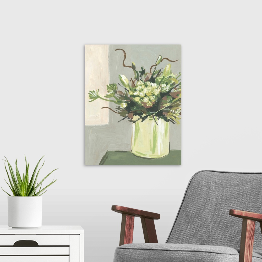 A modern room featuring Elegant Floral I