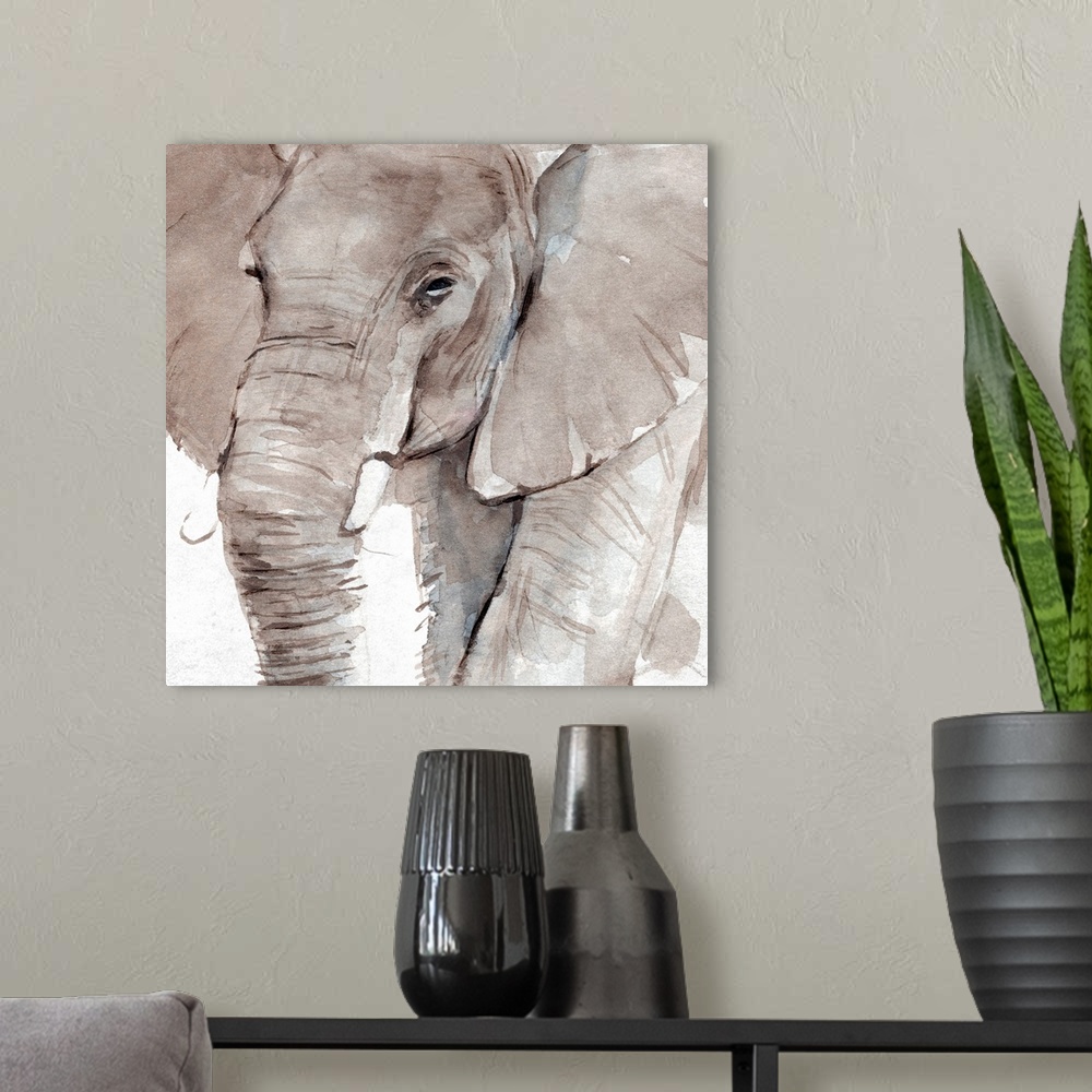 A modern room featuring Elephant Grooves I