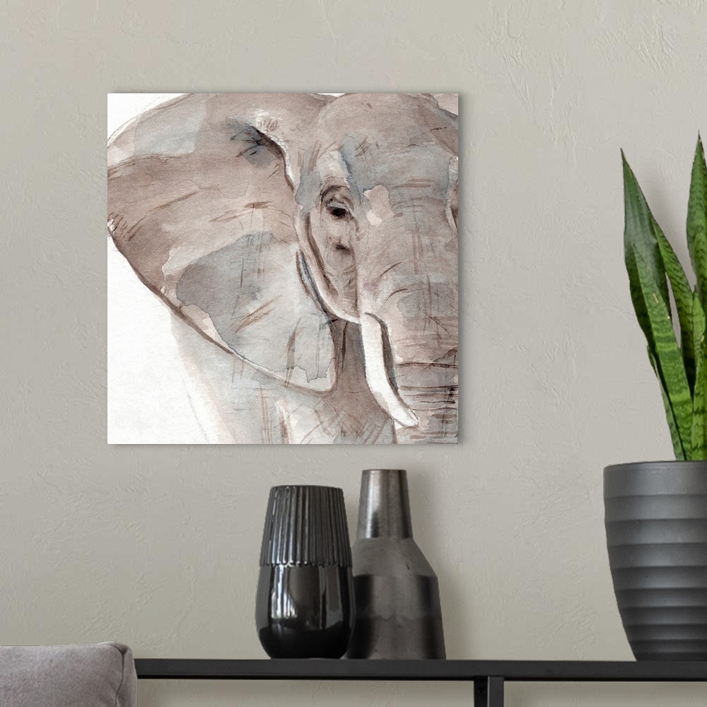 A modern room featuring Elephant Grooves II
