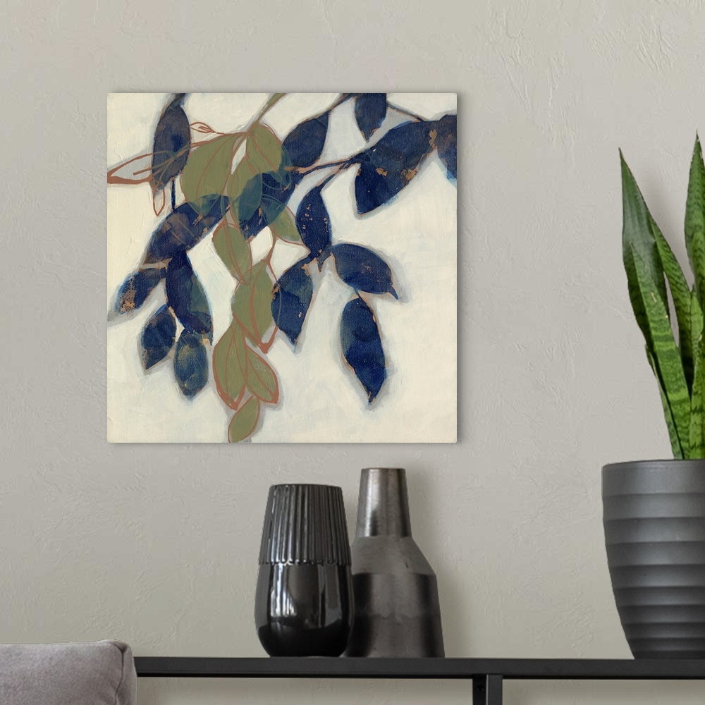A modern room featuring Entwined Leaves I