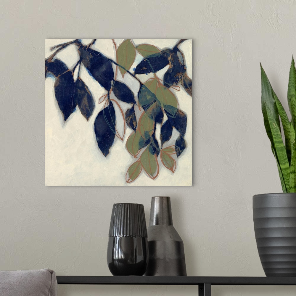 A modern room featuring Entwined Leaves II