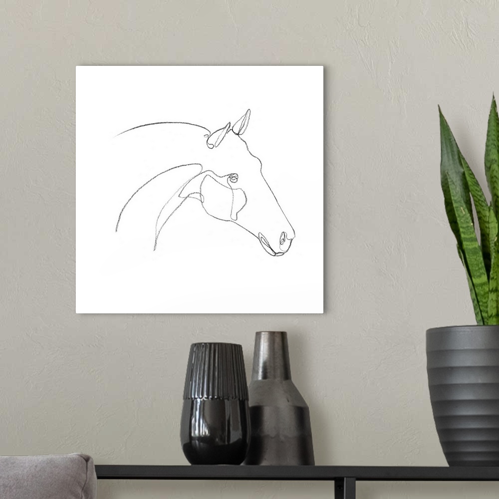A modern room featuring Equine Pencil Contour II