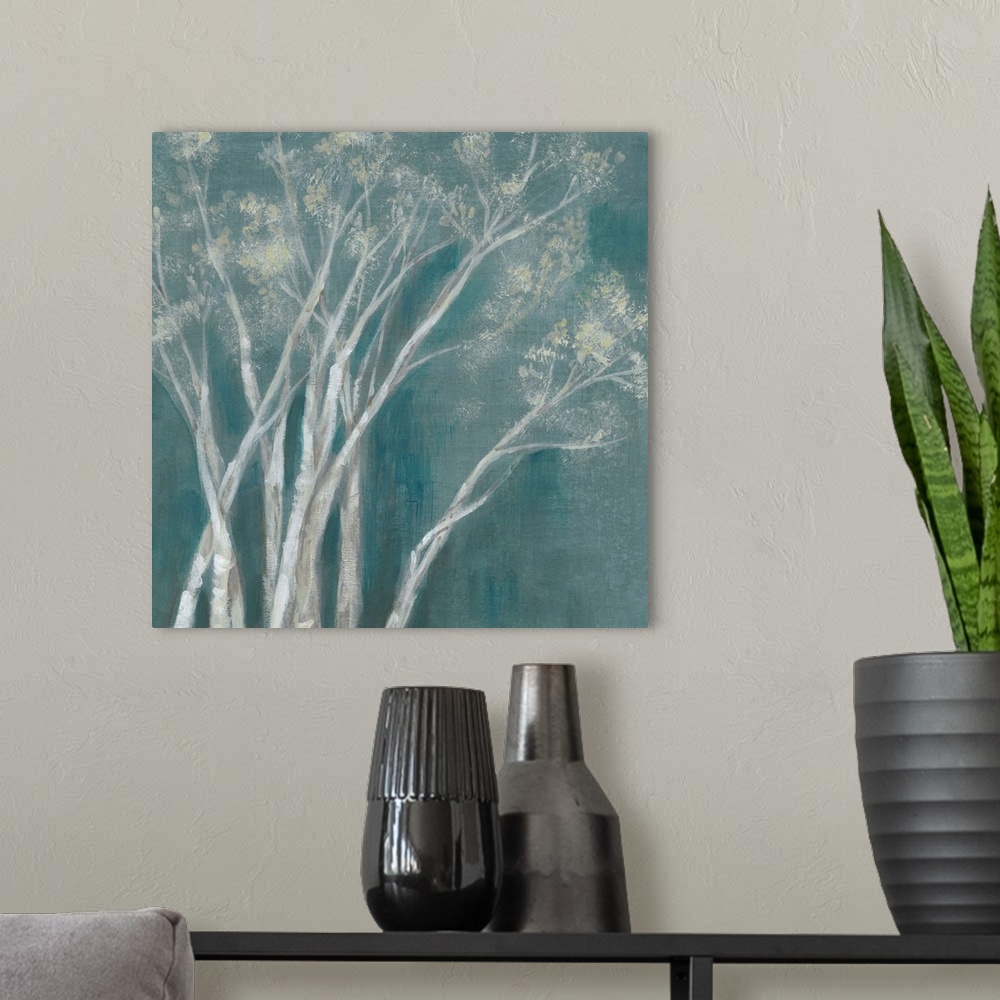 A modern room featuring Ethereal Birches II