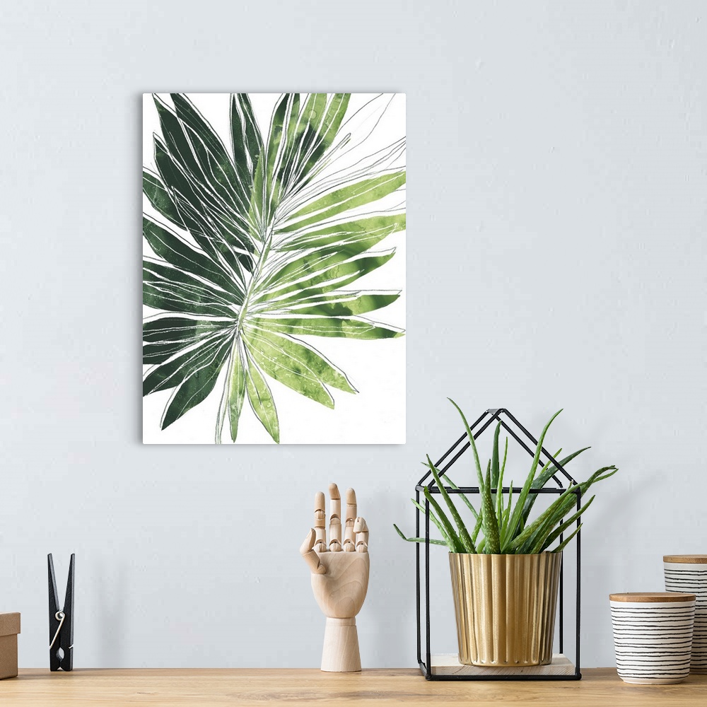 A bohemian room featuring Expressive Palm I
