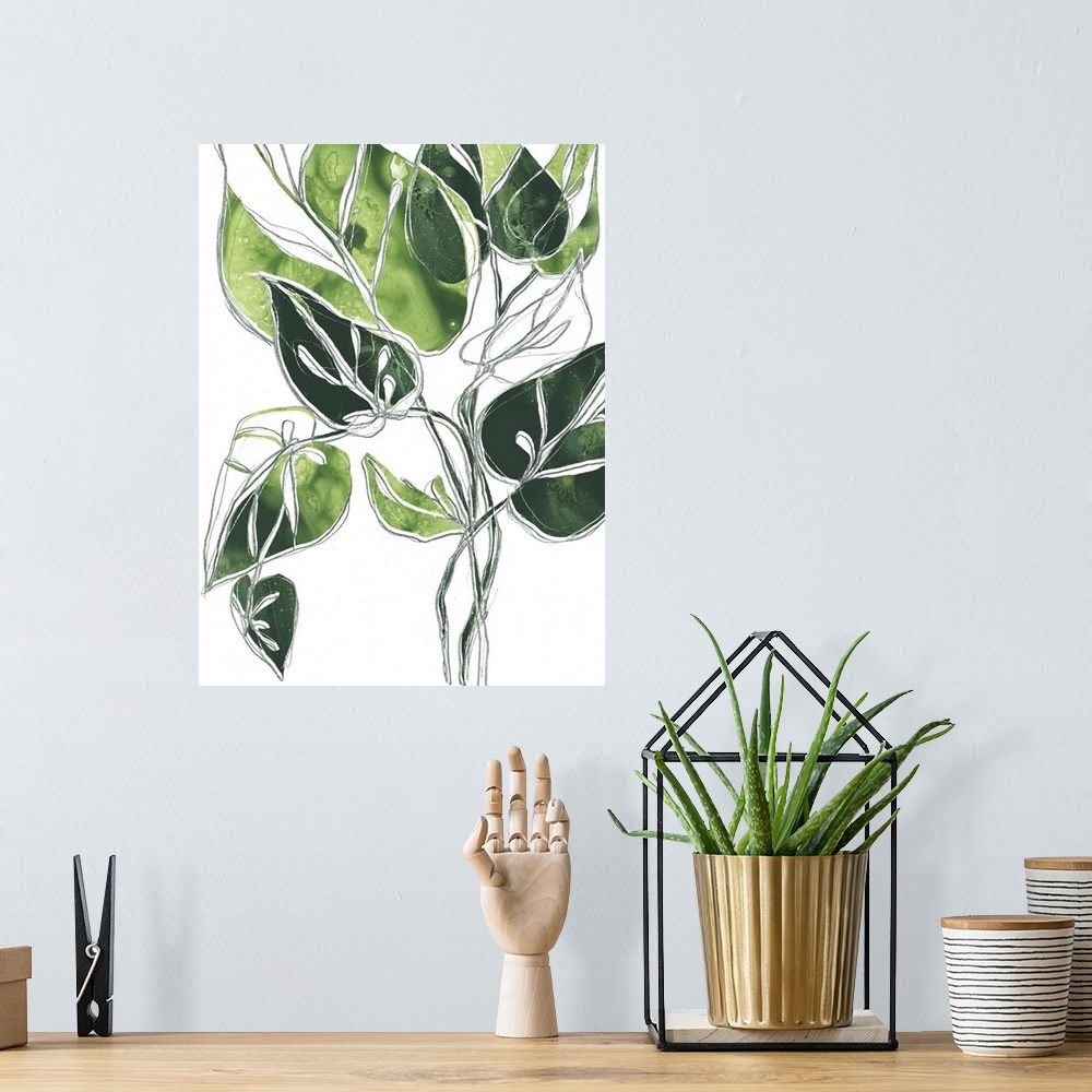 A bohemian room featuring Expressive Palm II