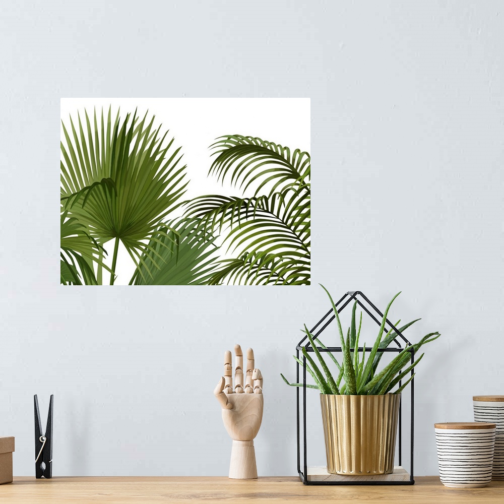 A bohemian room featuring FabFunky Palm Collection A