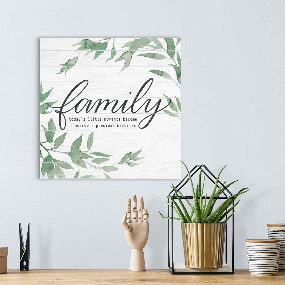 A bohemian room featuring Family on Shiplap I