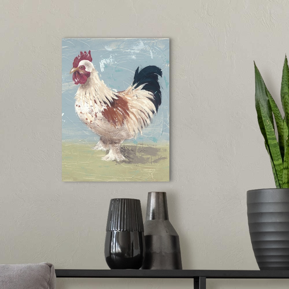 A modern room featuring Farm Life-Chickens II