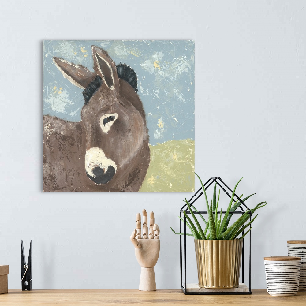 A bohemian room featuring Farm Life-Donkey