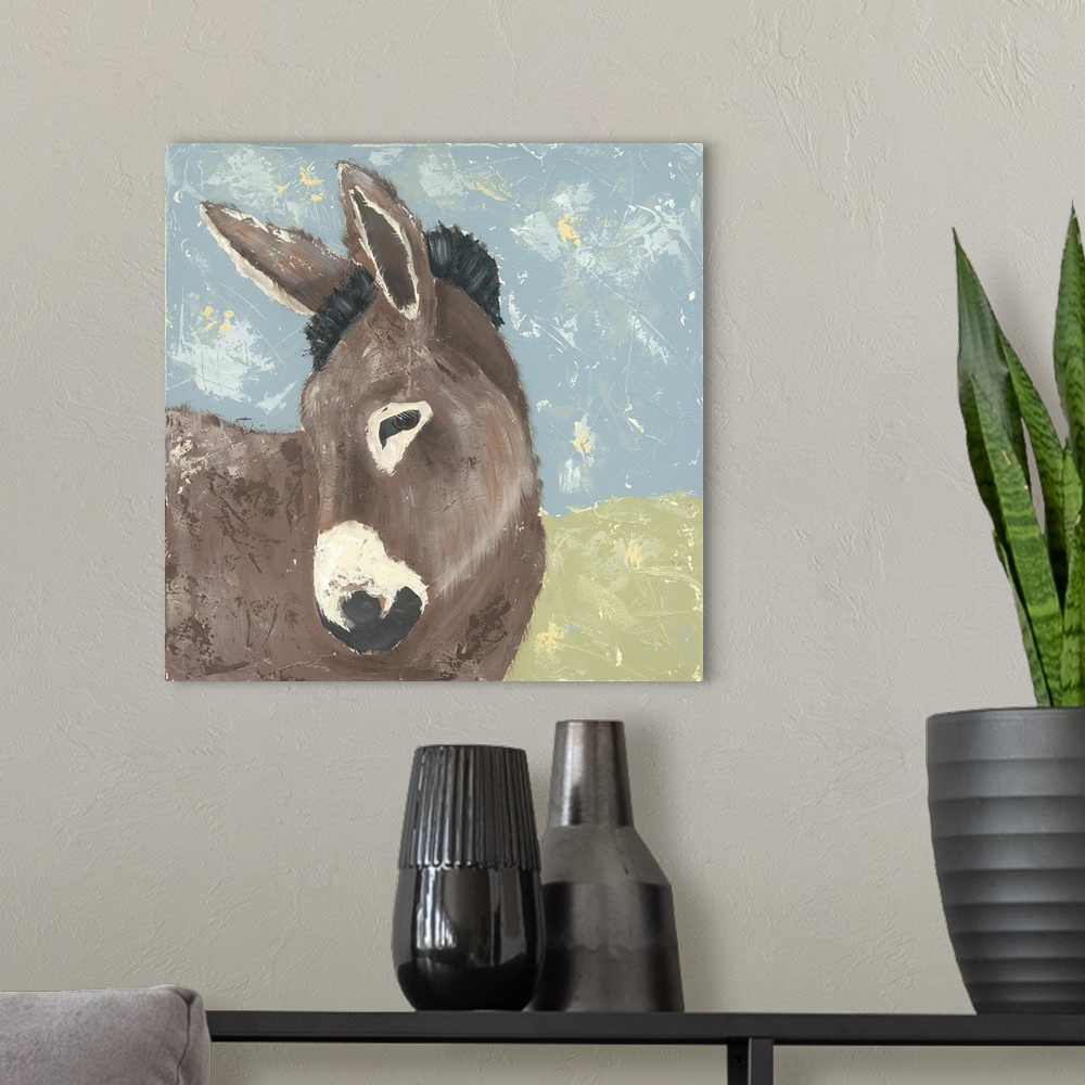 A modern room featuring Farm Life-Donkey