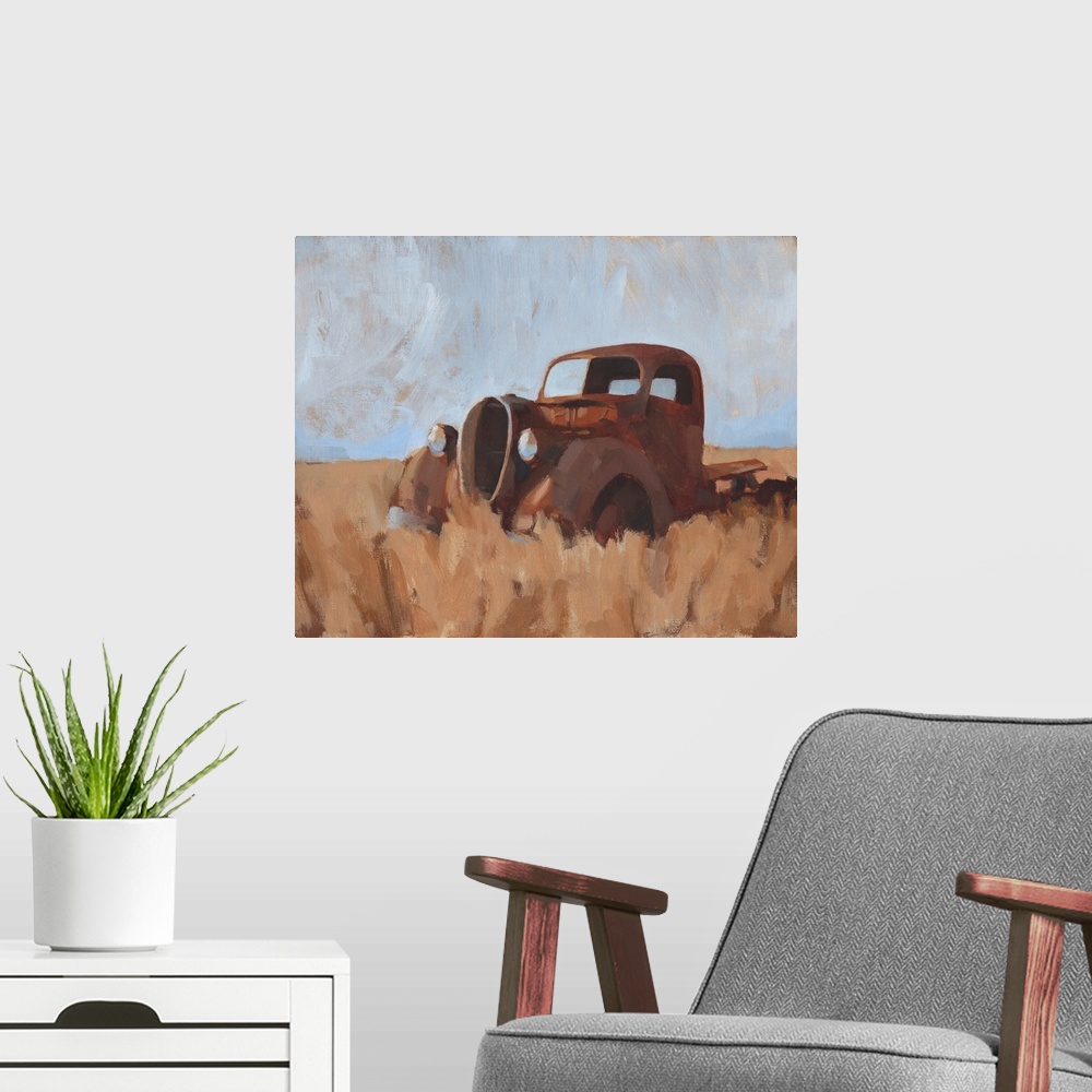 A modern room featuring Farm Truck II