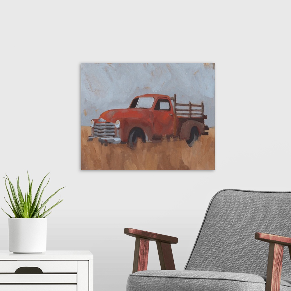 A modern room featuring Farm Truck IV