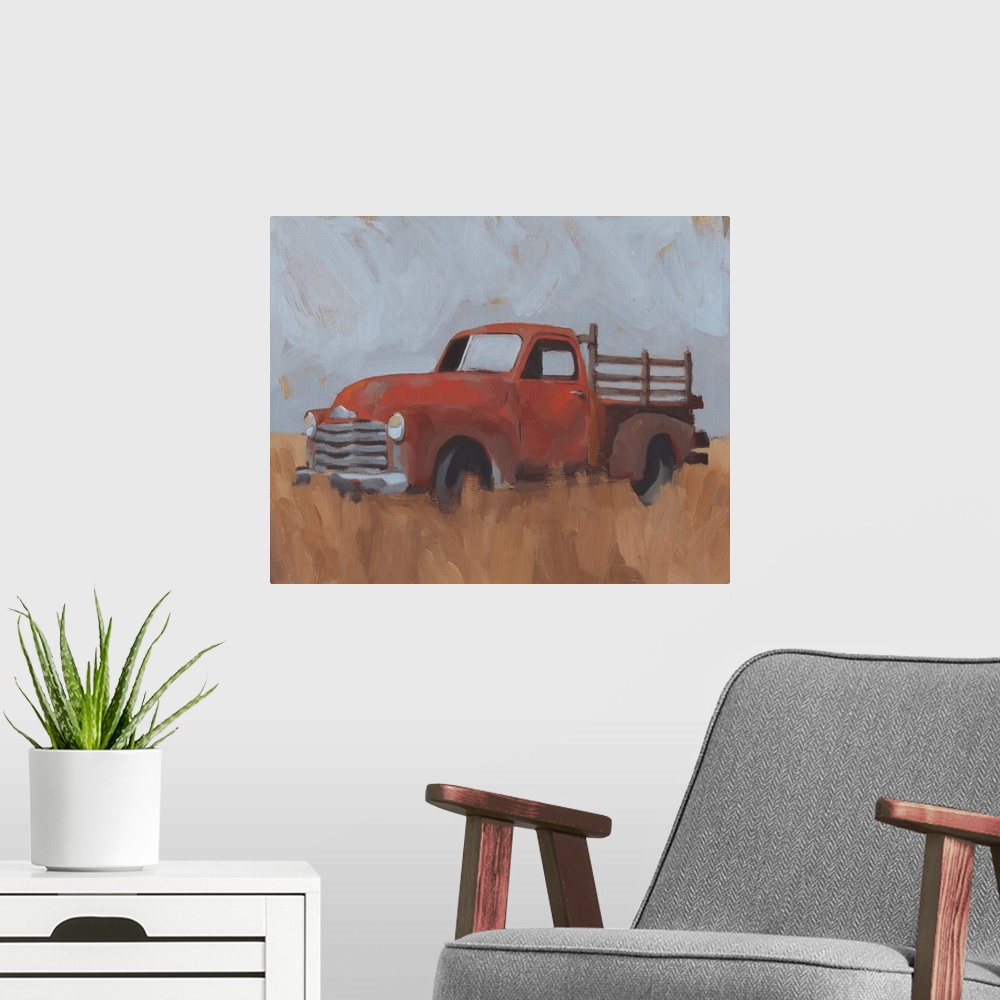 A modern room featuring Farm Truck IV