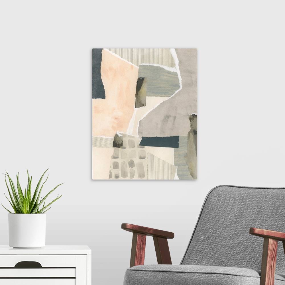 A modern room featuring Fault Lines II