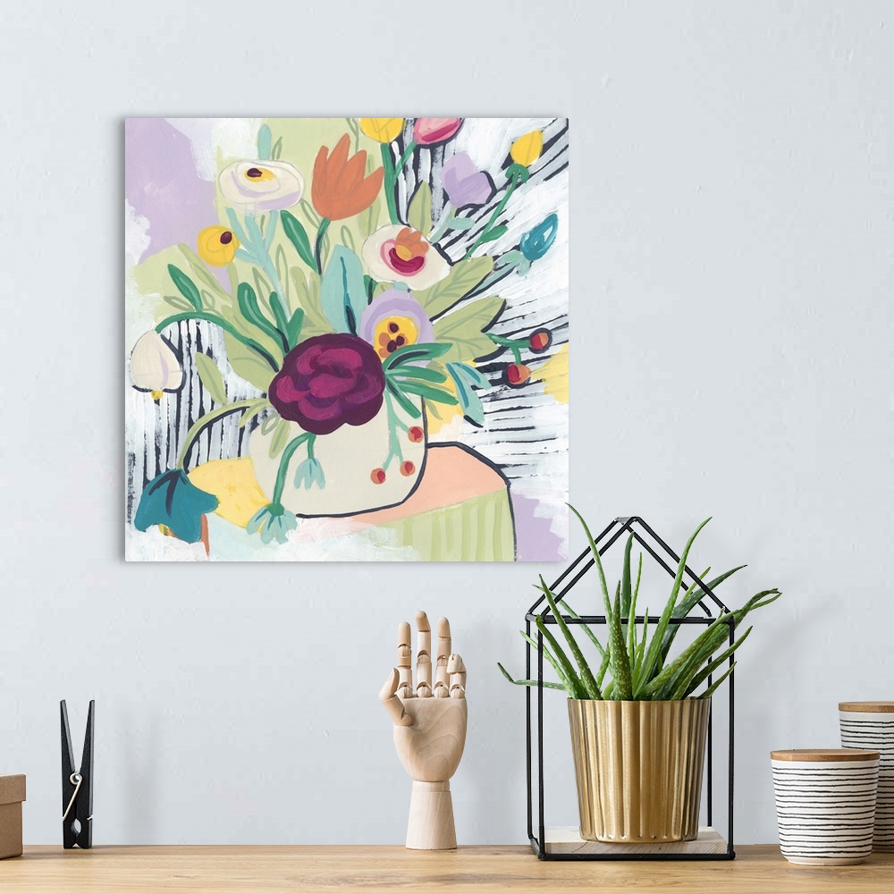 A bohemian room featuring Fauvist Floral I