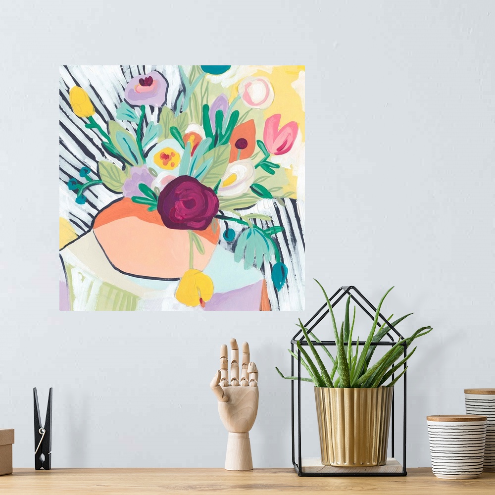 A bohemian room featuring Fauvist Floral II