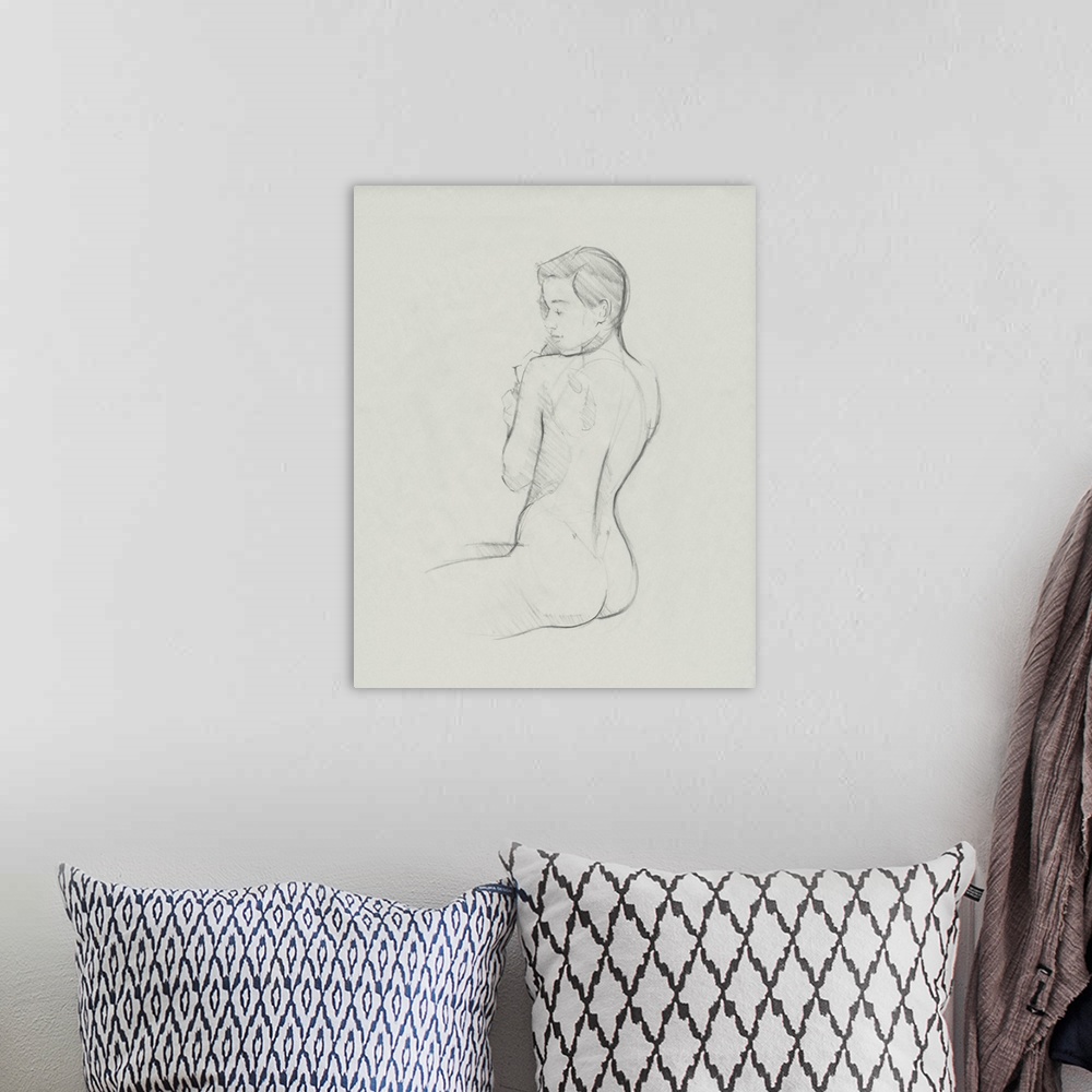 A bohemian room featuring Female Back Sketch I