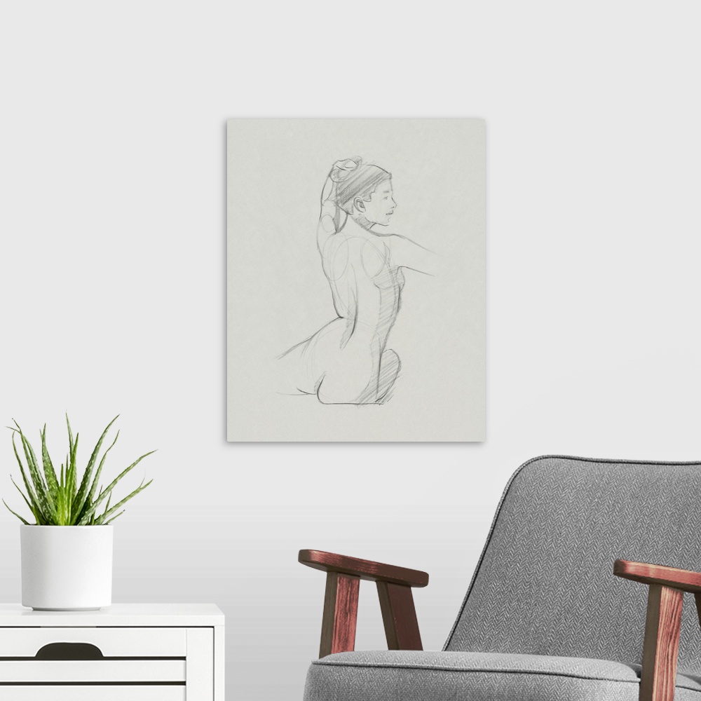 A modern room featuring Female Back Sketch II