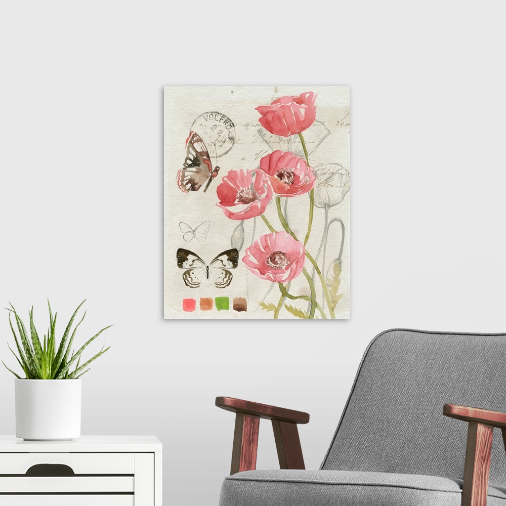 A modern room featuring Field Notes Florals I