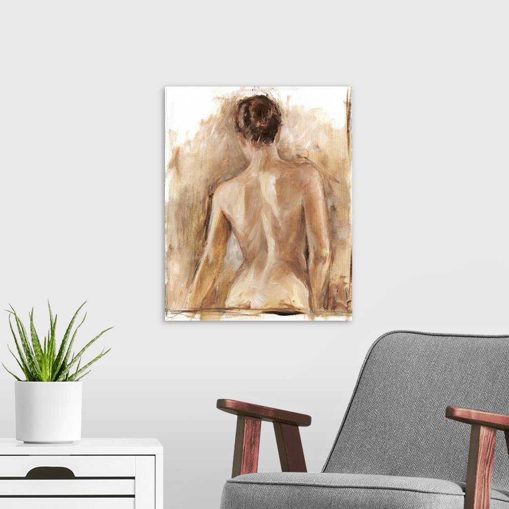 A modern room featuring Figure Painting Study I