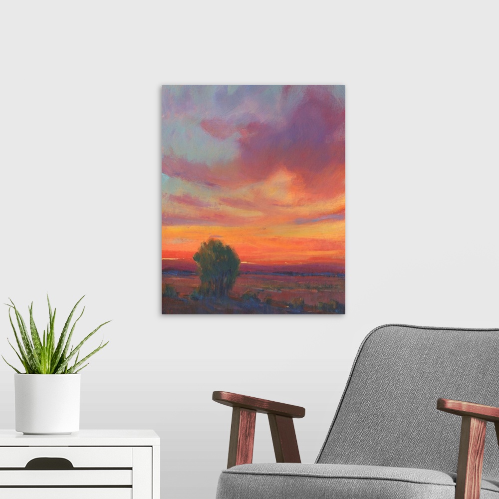 A modern room featuring Fire In The Sky II