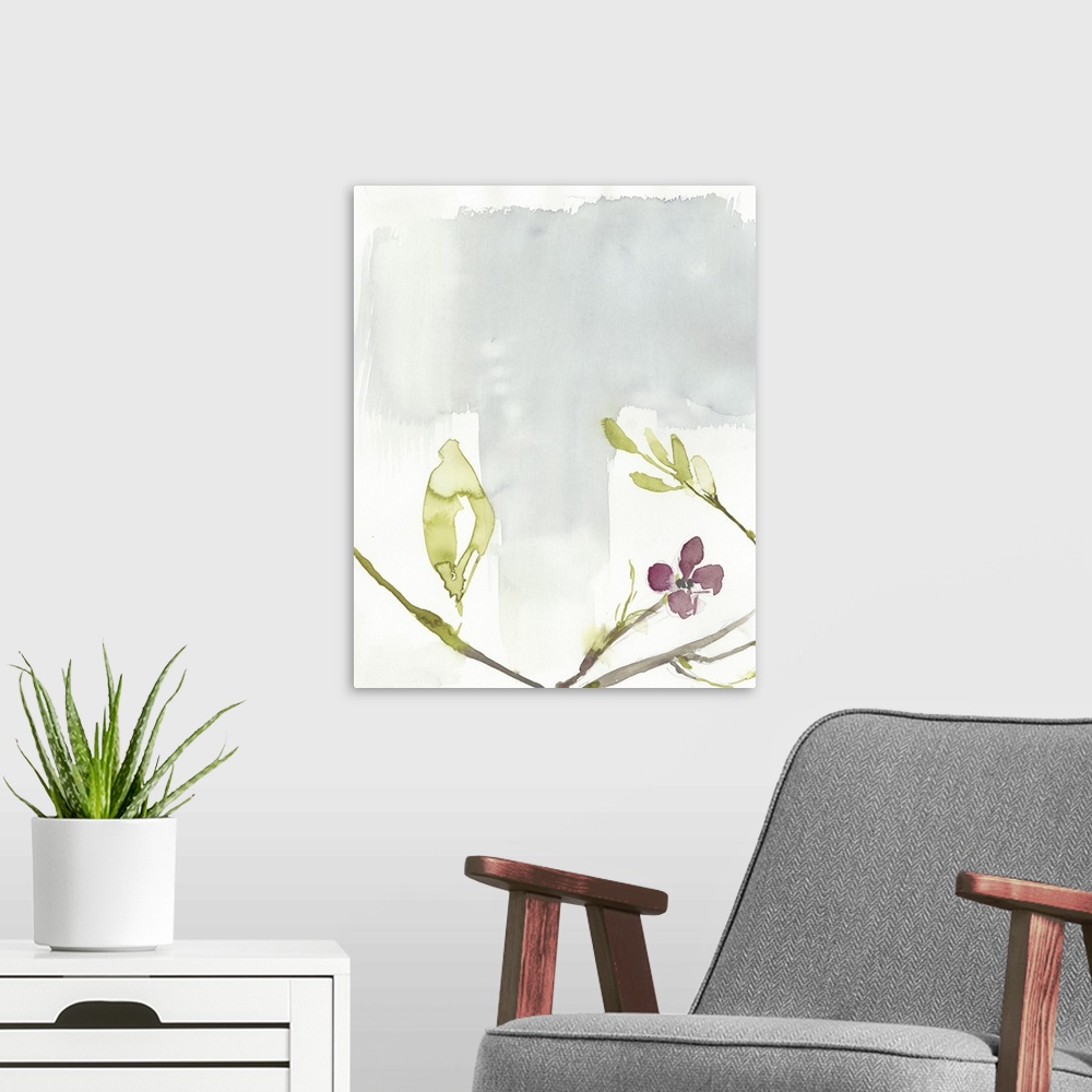 A modern room featuring First Blooms II