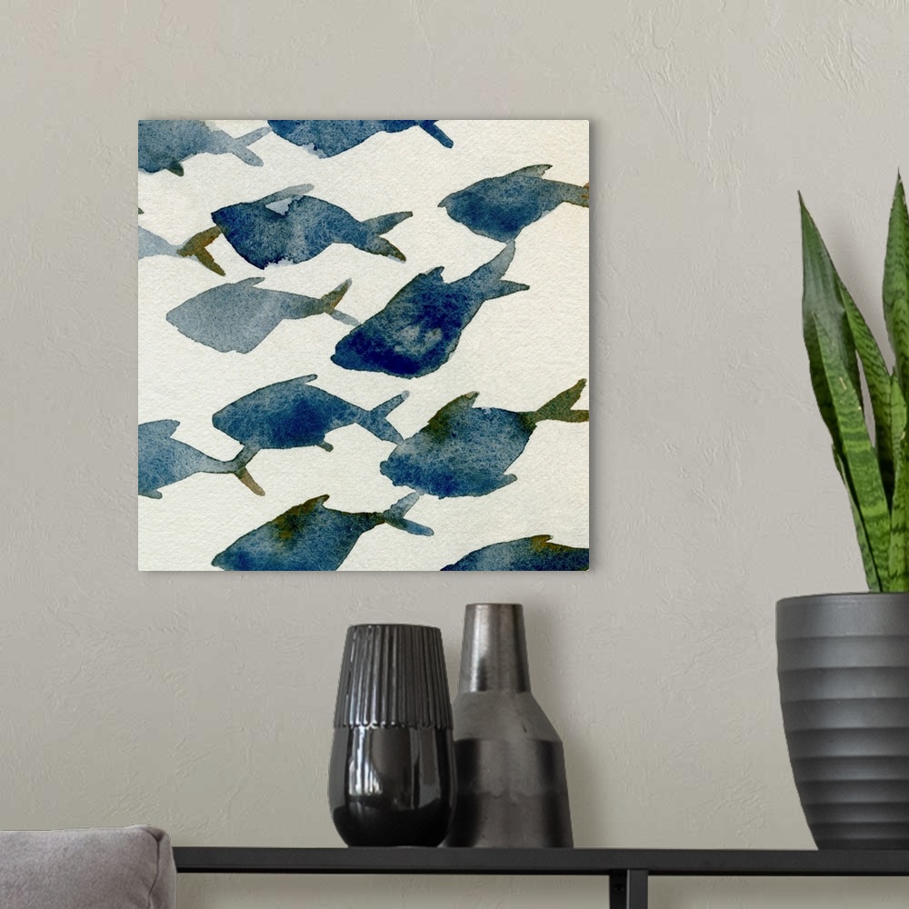 A modern room featuring Fish Friends I