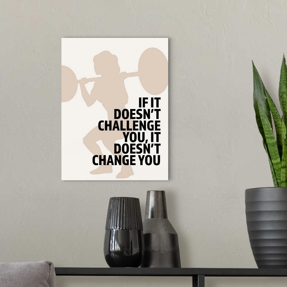 A modern room featuring Fitness Quote I