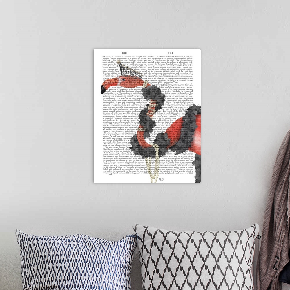 A bohemian room featuring Flamingo and Pearls, Portrait