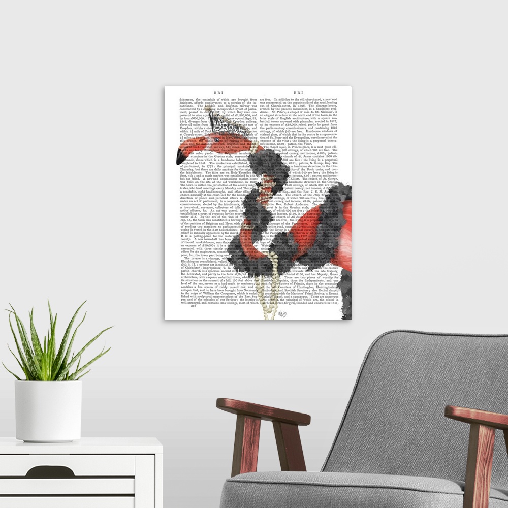 A modern room featuring Flamingo and Pearls, Portrait