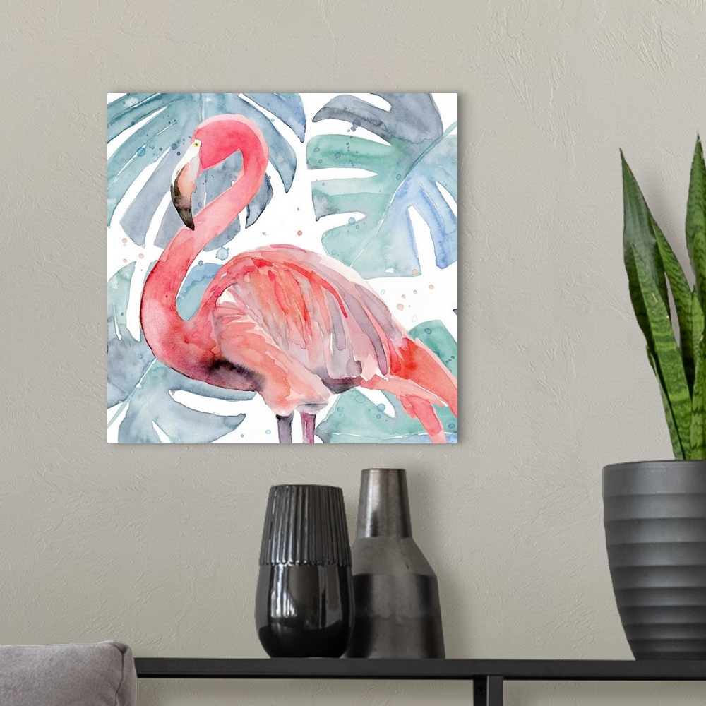 A modern room featuring Flamingo Splash II