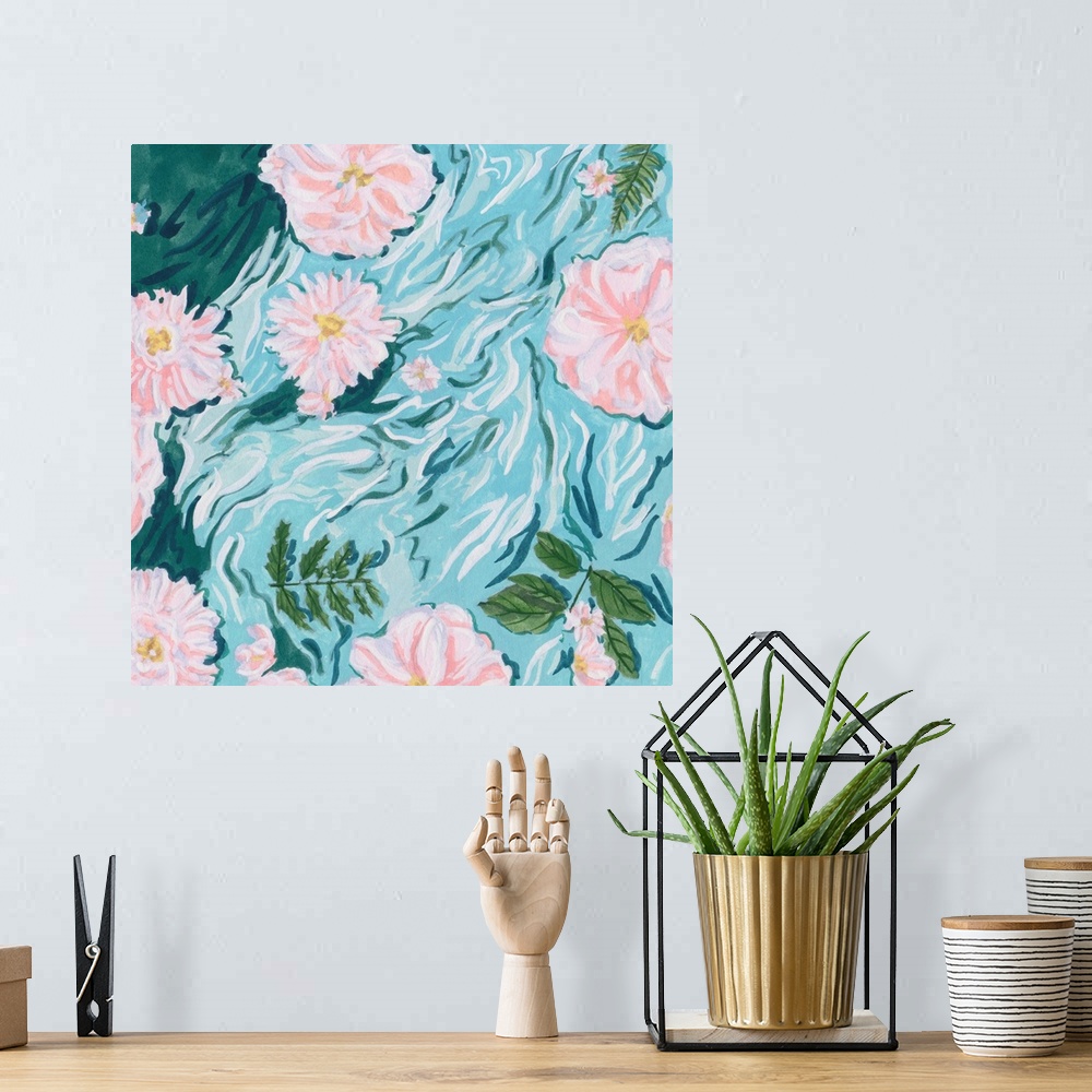 A bohemian room featuring Floating Flowers II