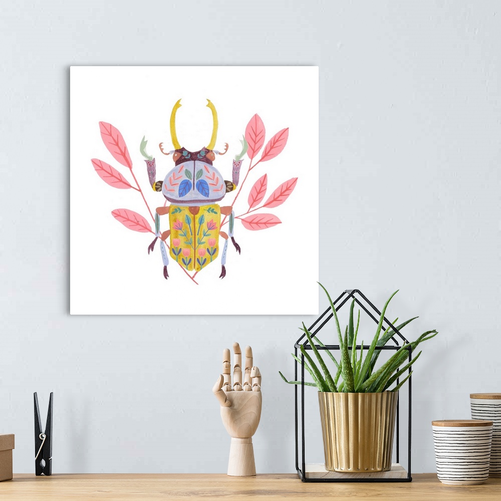 A bohemian room featuring Floral Beetles II