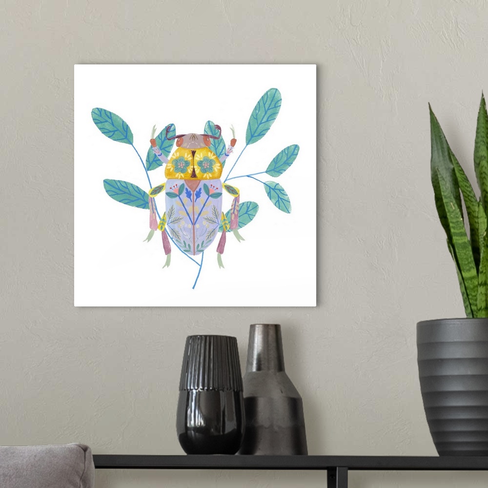 A modern room featuring Floral Beetles III