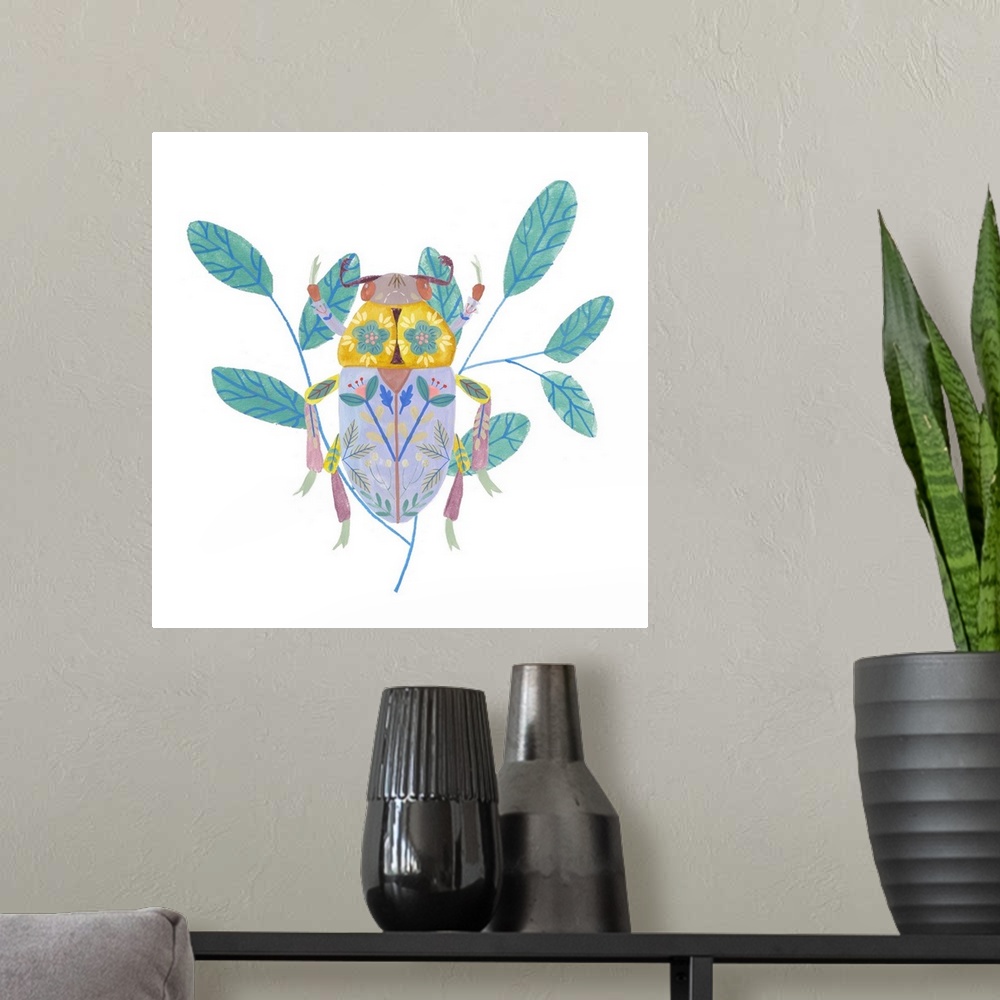 A modern room featuring Floral Beetles III