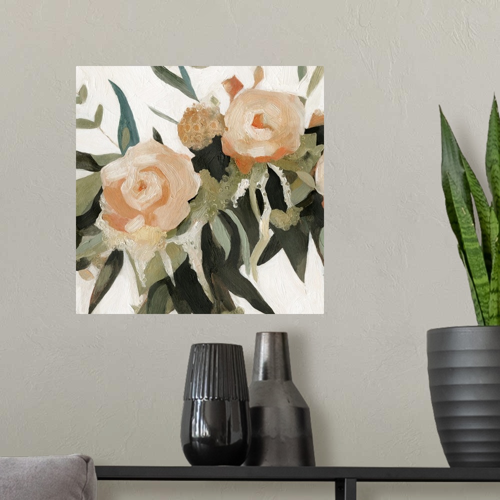 A modern room featuring Floral Disarray III