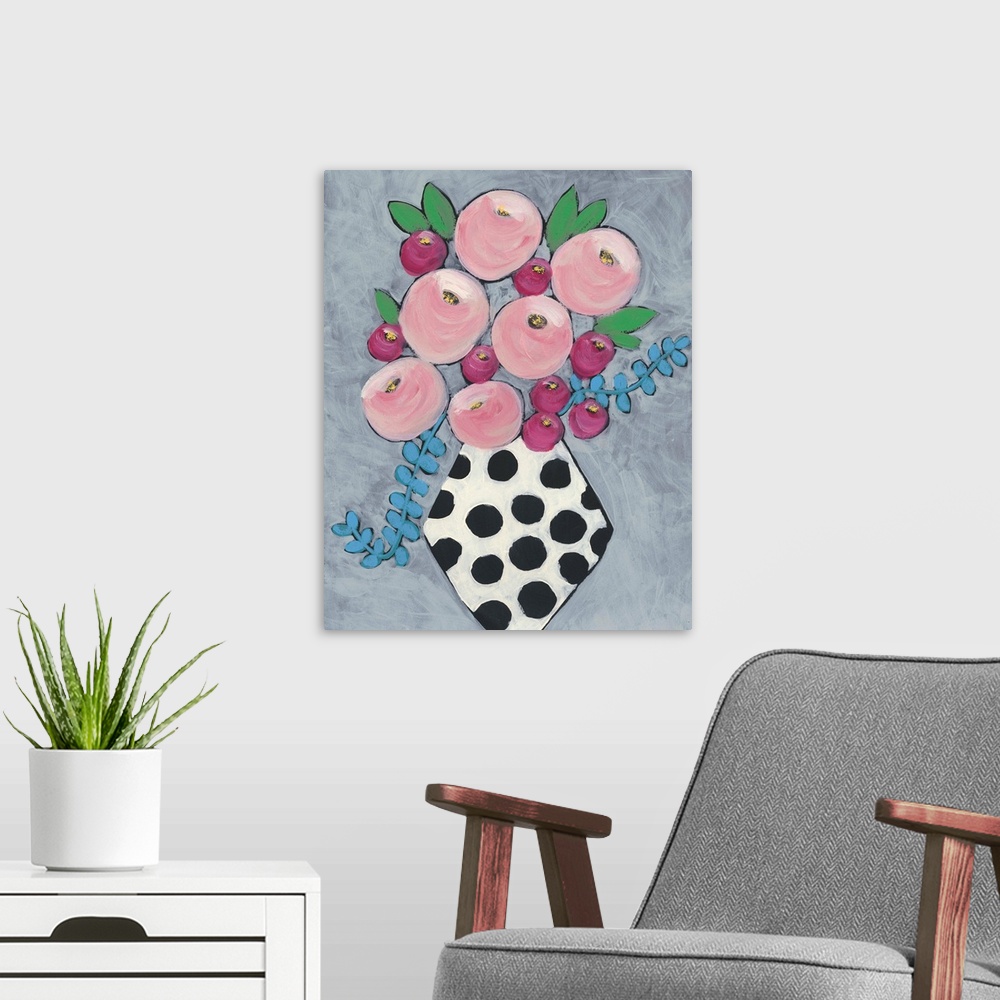 A modern room featuring Floral Frolic I