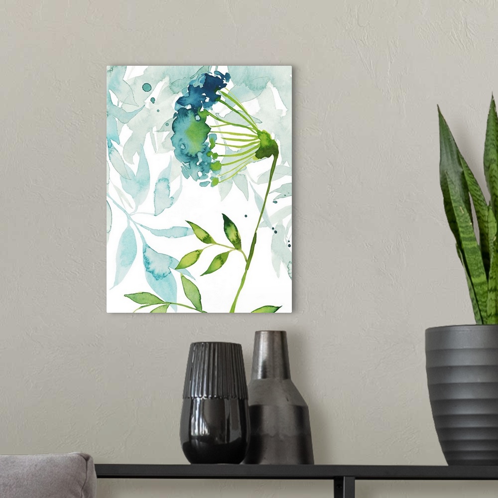 A modern room featuring Flower and Leaf Layers I