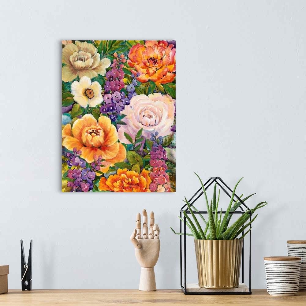 A bohemian room featuring Flower Bouquet I