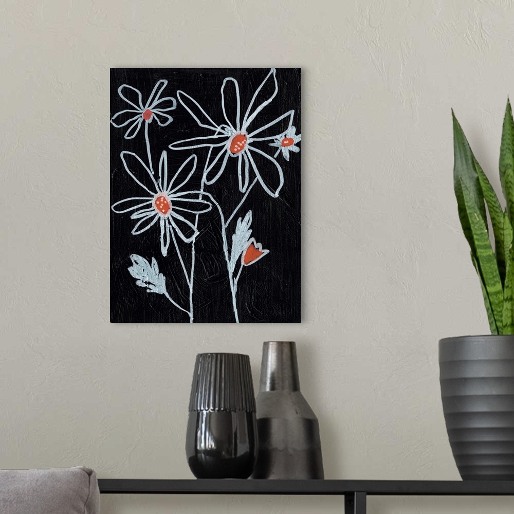 A modern room featuring Flower Doodle II